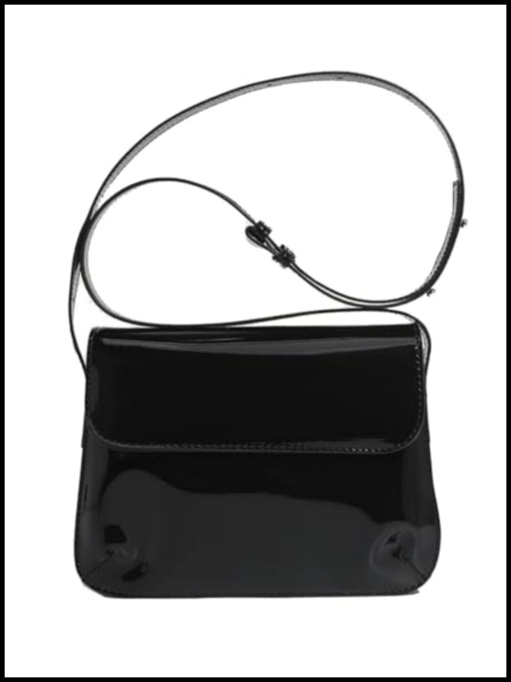 Patent Leather Handbag Shiny Top-handle Purse Mini Shoulder Bag Elegant Evening